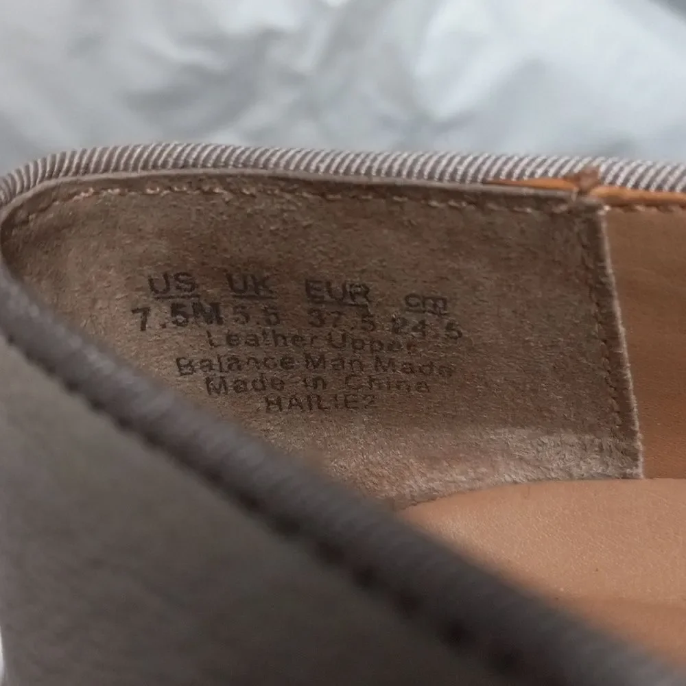 Franco Sarto Shoes Womens 7.5M Hailie 2 Loafers Slip-On Beige Leather Casual